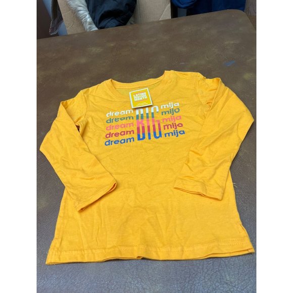 Latino Heritage Month Toddler Dream Big Long Sleeve T-Shirt Yellow Size 5T - Picture 4 of 7